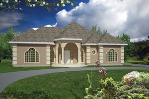 Mediterranean Exterior - Front Elevation Plan #1061-1