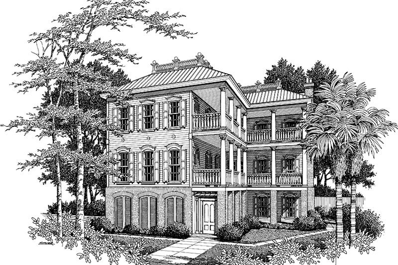 House Plan Design - Southern Exterior - Front Elevation Plan #37-272