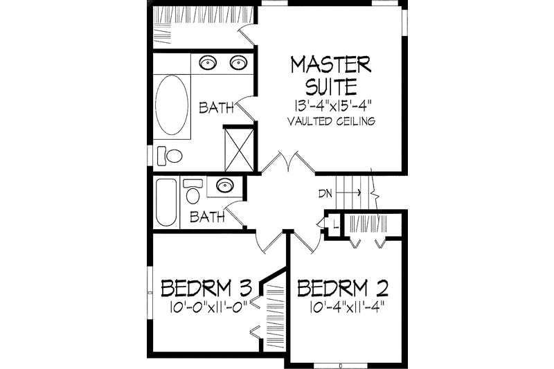 Home Plan - Floor Plan - Upper Floor for European House Plan #51-830 - 3 bed, 3 bath