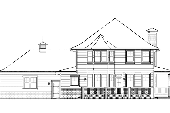 Exterior - Rear Elevation for Traditional House Plan #1042-7 - 3 bed, 2.5 bath