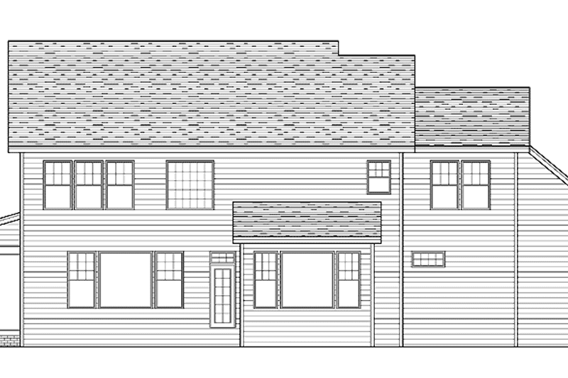 Home Plan - Exterior - Rear Elevation for European House Plan #51-637 - 4 bed, 2.5 bath