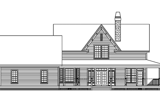 Exterior - Rear Elevation for Victorian House Plan #929-469 - 3 bed, 3.5 bath