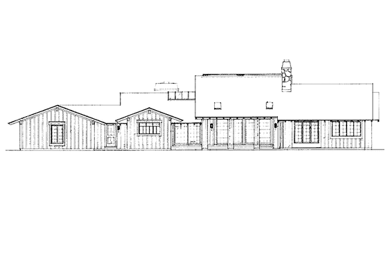 Exterior - Rear Elevation for Contemporary House Plan #72-764 - 4 bed, 2 bath