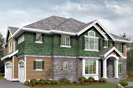 Exterior - Front Elevation 3 for Craftsman House Plan #132-446 - 4 bed, 2 bath