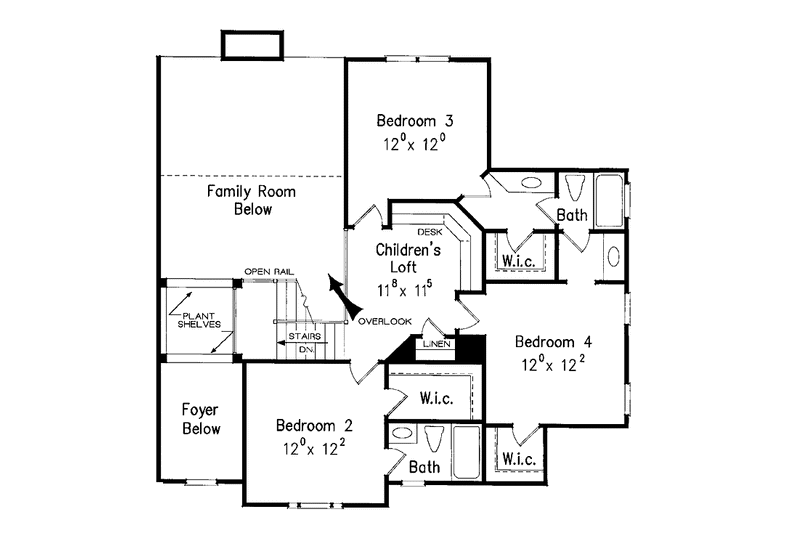 House Blueprint - Floor Plan - Upper Floor for Traditional House Plan #927-862 - 4 bed, 3.5 bath