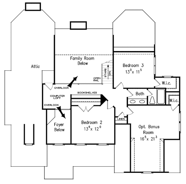 House Blueprint - Craftsman Floor Plan - Upper Floor Plan #927-133