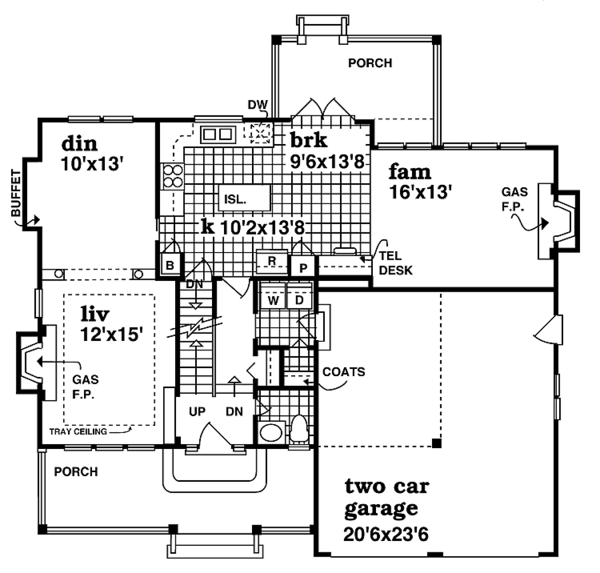 Home Plan - Country Floor Plan - Main Floor Plan #47-944