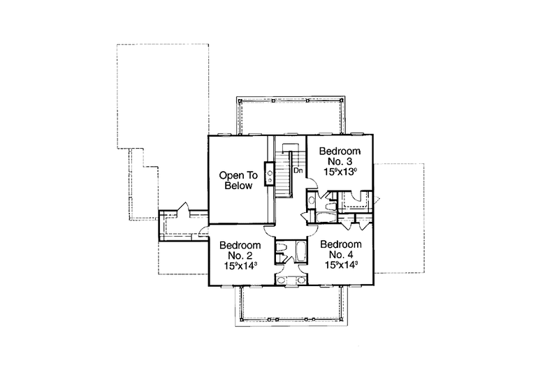 Home Plan - Floor Plan - Upper Floor for Classical House Plan #429-186 - 4 bed, 3.5 bath