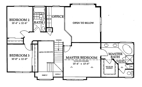 Traditional Floor Plan - Upper Floor Plan #942-5