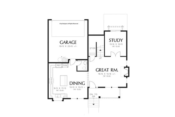 Floor Plan - Main Floor for Country House Plan #48-908 - 3 bed, 2.5 bath