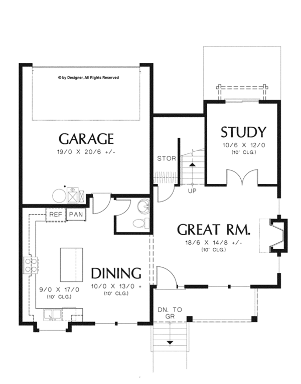 Home Plan - Country Floor Plan - Main Floor Plan #48-908