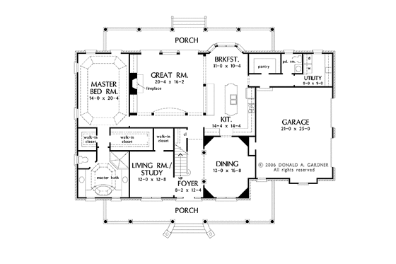 Floor Plan - Main Floor for Country House Plan #929-886 - 4 bed, 3.5 bath