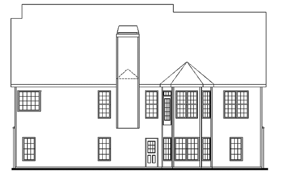 Exterior - Rear Elevation for Colonial House Plan #927-837 - 4 bed, 3 bath