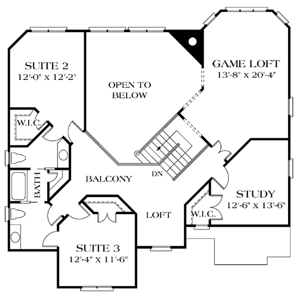 Architectural House Design - Traditional Floor Plan - Upper Floor Plan #453-408