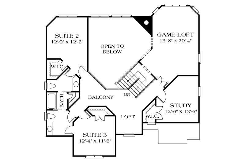 Dream House Plan - Floor Plan - Upper Floor for Traditional House Plan #453-408 - 3 bed, 2.5 bath