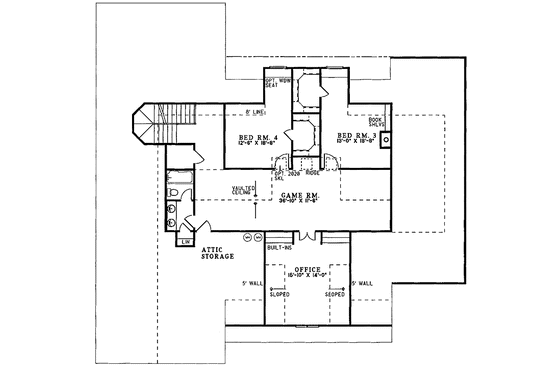 Floor Plan - Upper Floor for Country House Plan #17-2627 - 5 bed, 3 bath