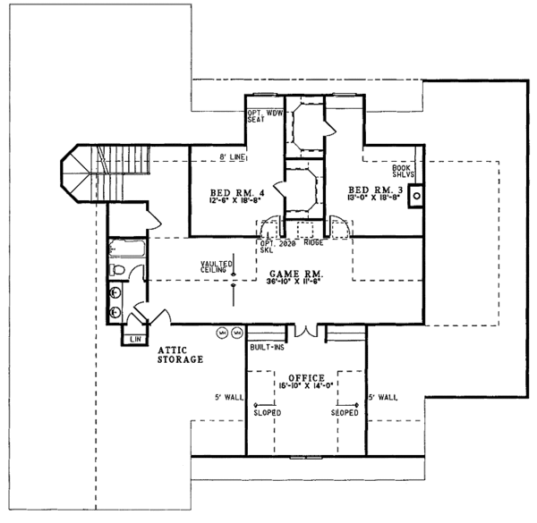 Architectural House Design - Country Floor Plan - Upper Floor Plan #17-2627