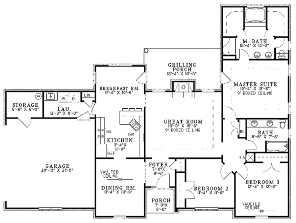 Dream House Plan - Ranch Floor Plan - Main Floor Plan #17-2750