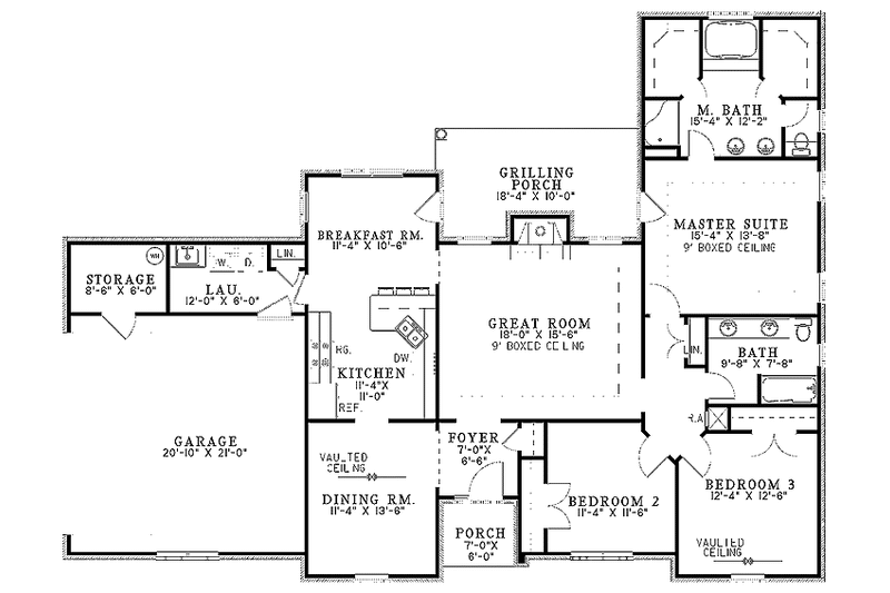 Dream House Plan - Floor Plan - Main Floor for Ranch House Plan #17-2750 - 3 bed, 2 bath