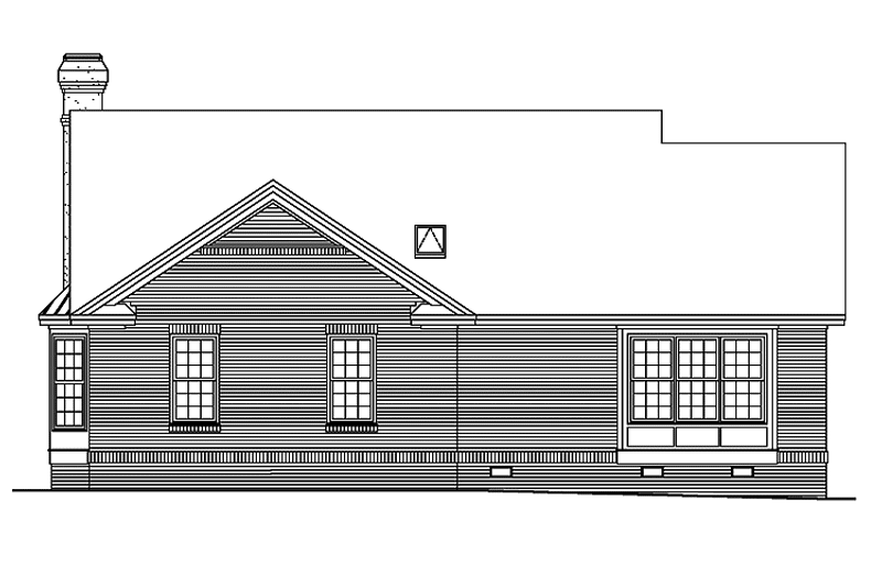 Architectural House Design - Exterior - Rear Elevation for Ranch House Plan #929-388 - 3 bed, 2 bath