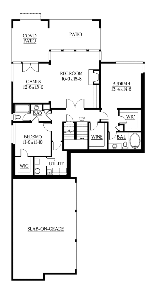 Home Plan - Prairie Floor Plan - Lower Floor Plan #132-518