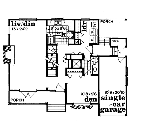 Home Plan - Country Floor Plan - Main Floor Plan #47-674