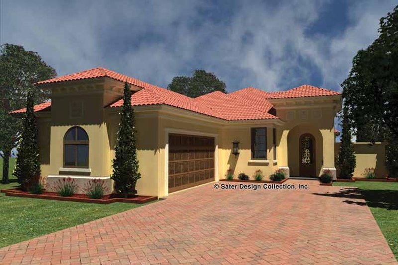 Home Plan - Exterior - Front Elevation 3 for Mediterranean House Plan #930-430 - 2 bed, 2.5 bath