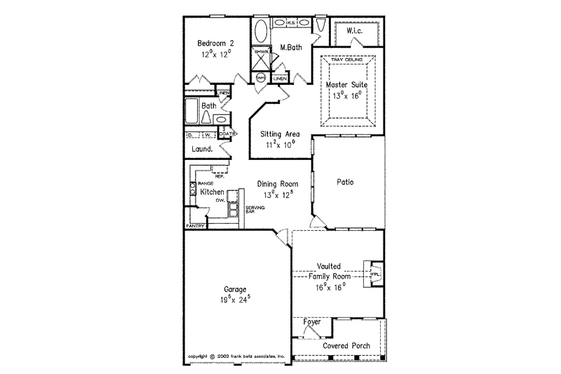 Home Plan - Floor Plan - Main Floor for Classical House Plan #927-172 - 2 bed, 2 bath