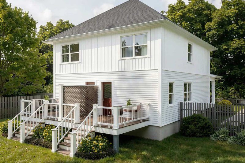 Home Plan - Exterior - Rear Elevation 1 for Farmhouse House Plan #79-276 - 4 bed, 2.5 bath