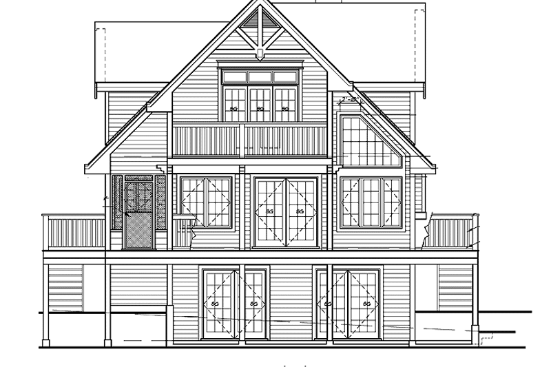 Home Plan - Exterior - Rear Elevation for Cabin House Plan #118-150 - 3 bed, 2 bath