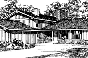 Contemporary Exterior - Front Elevation Plan #72-620