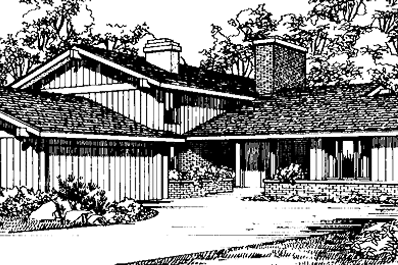 House Blueprint - Contemporary Exterior - Front Elevation Plan #72-620