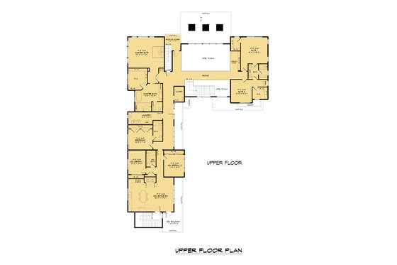 Floor Plan - Upper Floor for Contemporary House Plan #1066-163 - 7 bed, 5.5 bath