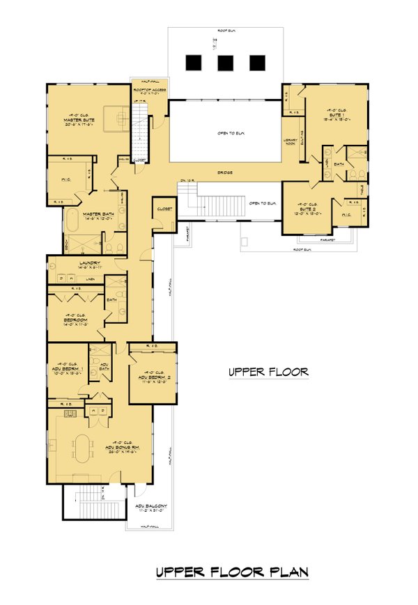 Contemporary Floor Plan - Upper Floor Plan #1066-163