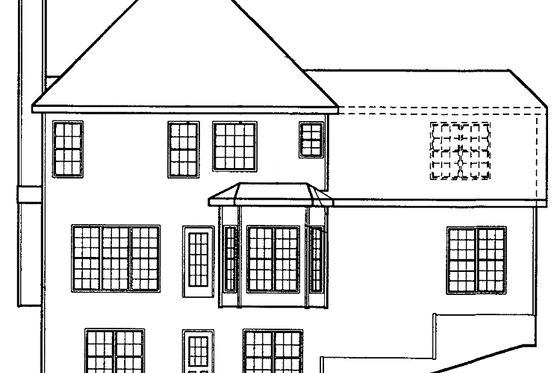 Exterior - Rear Elevation for Colonial House Plan #927-92 - 4 bed, 2.5 bath
