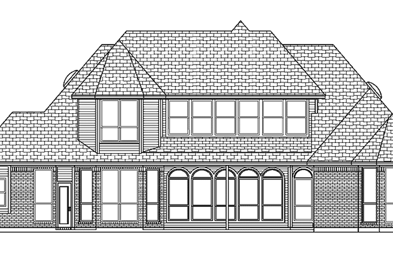 Home Plan - Exterior - Rear Elevation for Tudor House Plan #84-733 - 4 bed, 3 bath