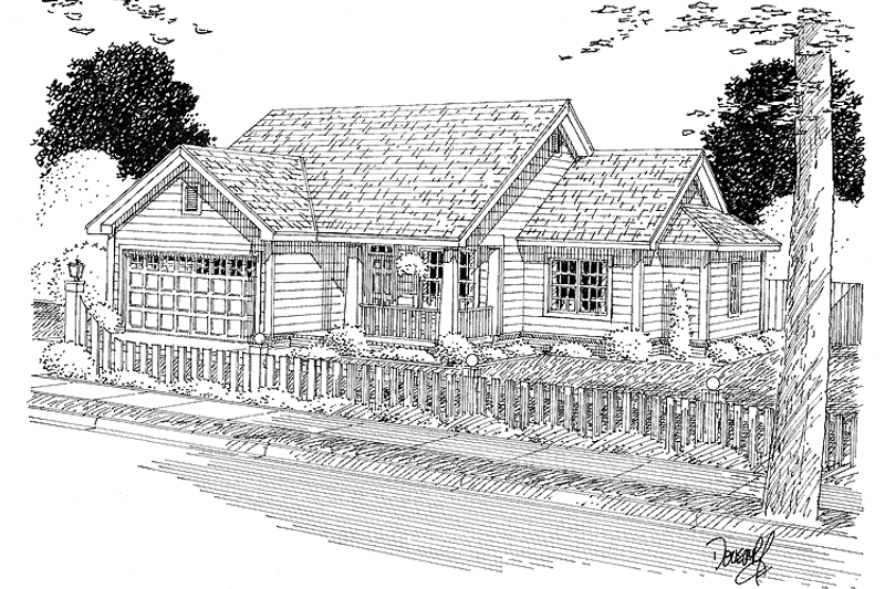 Architectural House Design - Exterior - Front Elevation 3 for Traditional House Plan #513-2099 - 3 bed, 2 bath