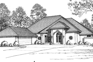 Dream House Plan - Mediterranean Exterior - Front Elevation Plan #973-4