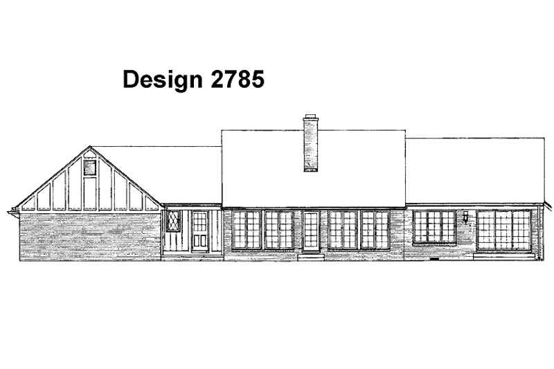 House Blueprint - Exterior - Rear Elevation for Tudor House Plan #72-722 - 3 bed, 2.5 bath