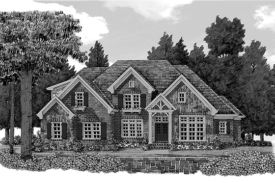 Exterior - Front Elevation 3 for Country House Plan #927-373 - 5 bed, 4.5 bath