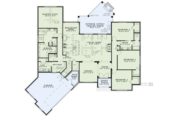 Floor Plan - Main Floor for European House Plan #17-2523 - 4 bed, 2.5 bath