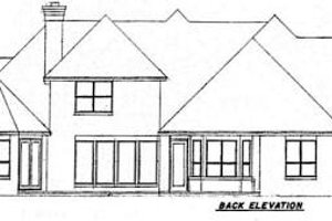 Exterior - Rear Elevation for European House Plan #52-186 - 4 bed, 4.5 bath