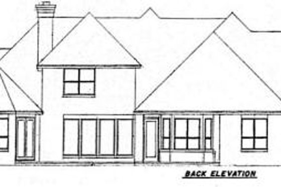 Exterior - Rear Elevation for European House Plan #52-186 - 4 bed, 4.5 bath
