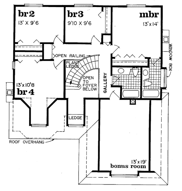 House Plan Design - Victorian Floor Plan - Upper Floor Plan #47-706