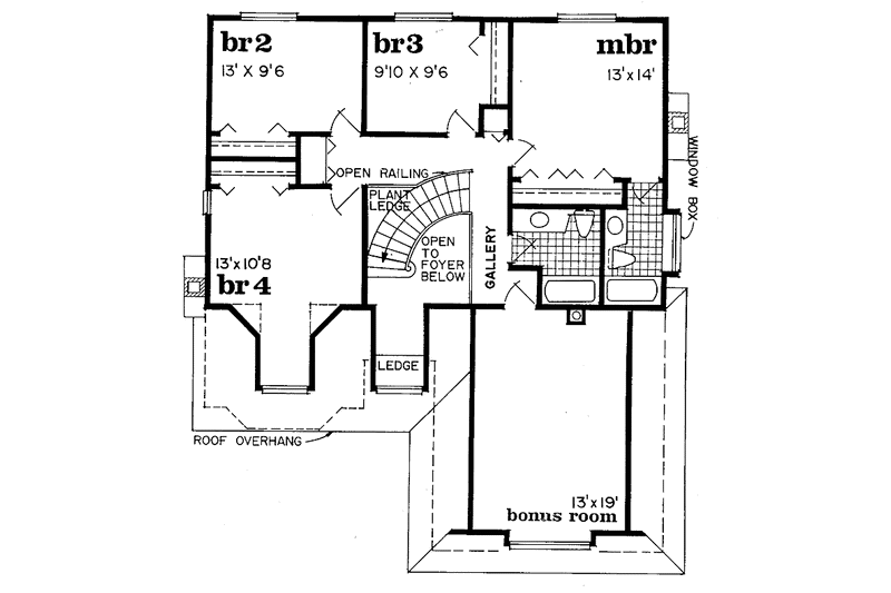 Dream House Plan - Floor Plan - Upper Floor for Victorian House Plan #47-706 - 4 bed, 2.5 bath
