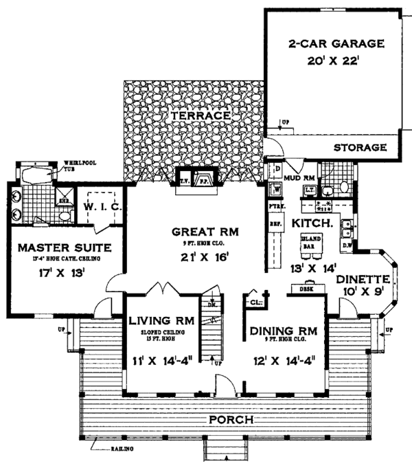 Dream House Plan - Farmhouse Floor Plan - Main Floor Plan #3-248