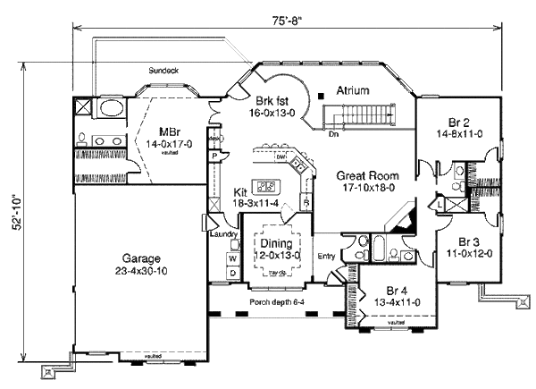 House Plan Design - Traditional Floor Plan - Main Floor Plan #57-360