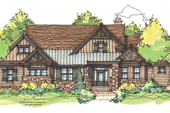 Exterior - Front Elevation 3 for Craftsman House Plan #929-934 - 3 bed, 3 bath