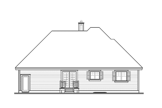 Exterior - Rear Elevation for Country House Plan #23-2401 - 2 bed, 1 bath