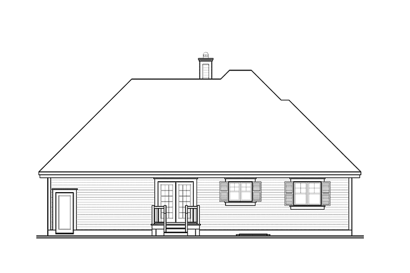 Dream House Plan - Exterior - Rear Elevation for Country House Plan #23-2401 - 2 bed, 1 bath